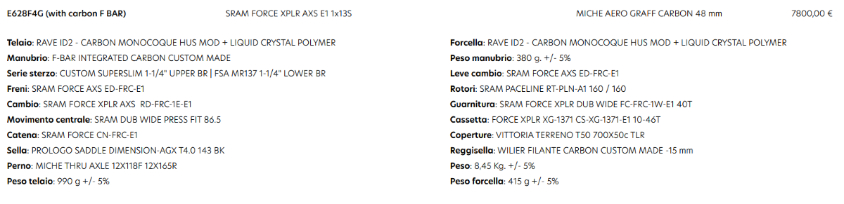 Wilier Rave SLR ID2 F BAR Force E1